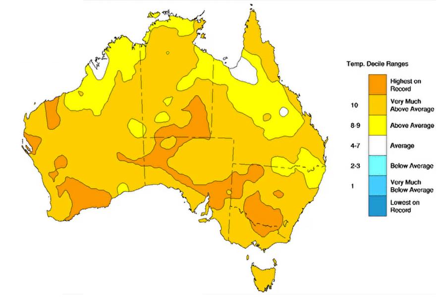 Australia’s temperatures keep on soaring